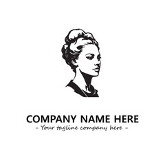 Head of queen logo company design vector illustration