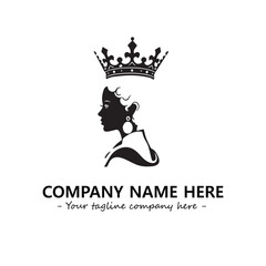 Head of queen logo company design vector illustration