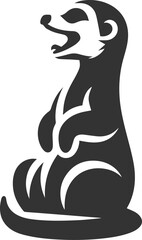 Cute animal meerkat vector isolated silhouette