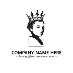 Head of queen logo company design vector illustration