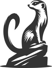 Cute animal meerkat vector isolated silhouette