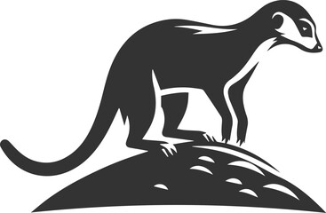 Cute animal meerkat vector isolated silhouette