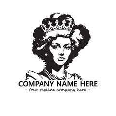 Head of queen logo company design vector illustration