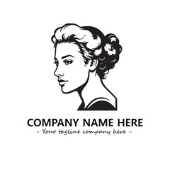 Head of queen logo company design vector illustration