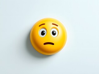 Fototapeta premium Thinking Face Emoji in Clean Geometric Design for Digital Expression Photography