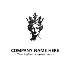 Head of queen logo company design vector illustration