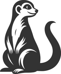 Cute animal meerkat vector isolated silhouette