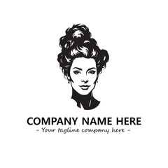 Head of queen logo company design vector illustration