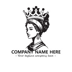 Head of queen logo company design vector illustration