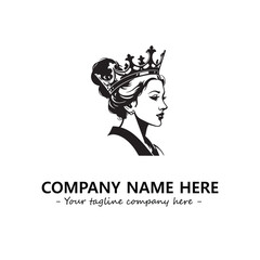 Head of queen logo company design vector illustration
