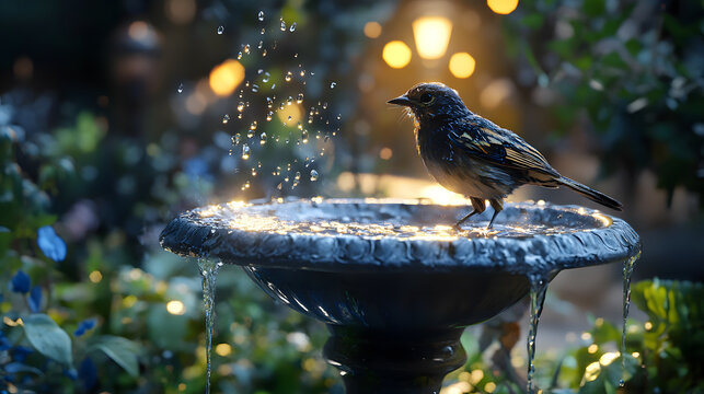 Bird Bath Cottage Fountain Courtyard Song 25C5Abaf