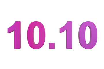 A vibrant 3D pink text design showing “ten point ten” on a black background. Perfect for use in online promotions, digital marketing, 