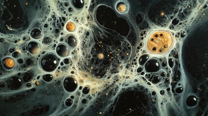 Abstract cosmic bubbles and galactic patterns in space art