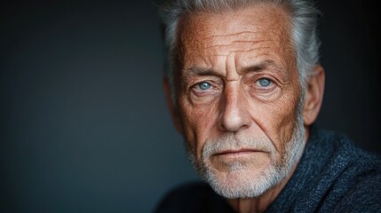 Obraz premium An elderly man with deep wrinkles watches as his younger self appears in the mirror.