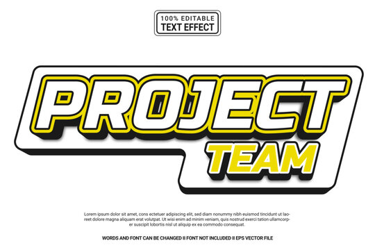 Project Editable Text Effect Vector Design &ndash; Playful and Modern Typography Cartoon Style for Poster, Branding, Social Media