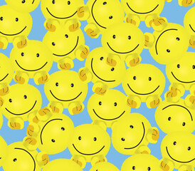 にこちゃん　スマイル　ぬいぐるみ総柄