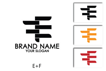 Unique EF, FE Alphabet letter, monogram logo