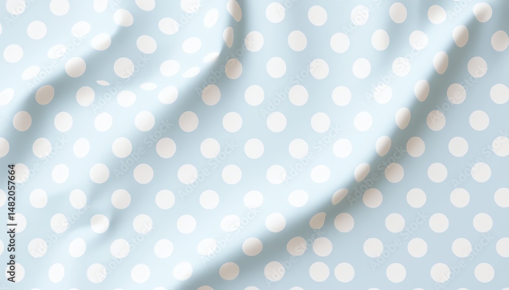 Poster soft blue fabric with white polka dots elegant textured background for design projects