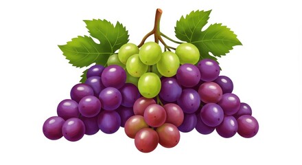 Fototapeta premium Illustration of Pixel Art Grapes