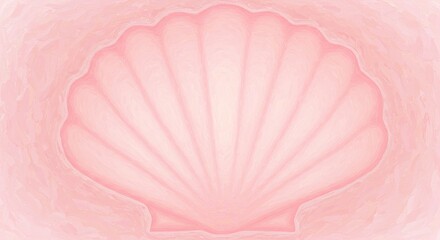 Illustration Pink Seashell on Pastel Background