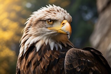 Fototapeta premium Majestic Bald Eagle in Natural Habitat – High-Resolution Wildlife Photo