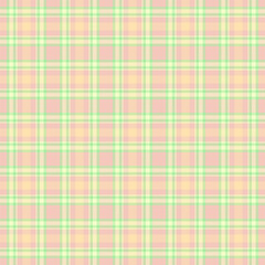 Packing tartan texture pattern, square seamless fabric vector. Loft background check plaid textile in light and green colors.