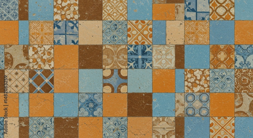 Poster intricate tile background pattern mosaic design