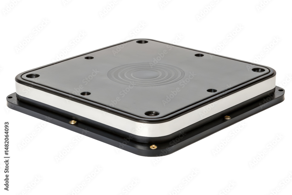 Aufkleber square electronic platform with concentric circles isolated with transparent background