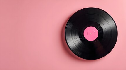Obraz premium Vintage Vinyl Record on Sleek Background for Retro Music and Nostalgic Audio Photography