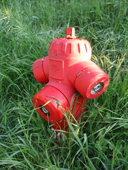 A red fire hydrant