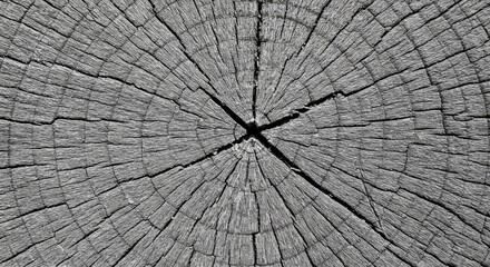Fototapeta premium Monochrome Photo Wood Texture with Tree Rings