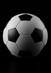 Monochrome Soccer Ball on Dark Background Photo