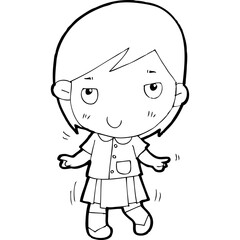 cute little thai student doodle, Illustration cartoon element hand drawn style