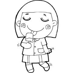 cute little thai student doodle, Illustration cartoon element hand drawn style