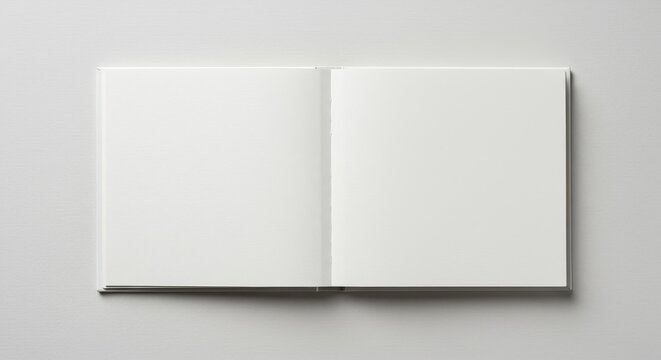 Open Book Mockup on Grey Background Photo