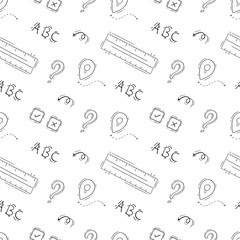 school supplies pattern, education seamless pattern, doodle school seamless pattern, hand drawn education pattern background, doodle school background