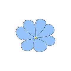 Blue flower vector illustration on white background