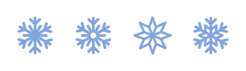 Simple snowflake icon in line style design on white background