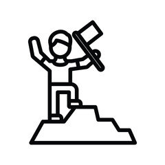 Achieving goal Vector icon which can easily modify or edit