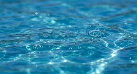 Photo: Water Splashing in Blue Pool