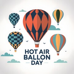 Fototapeta premium Beautiful hot air balloons in sky.