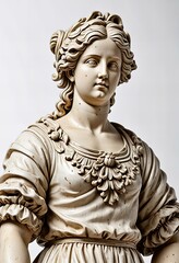 Baroque architect statue isolated on a white background