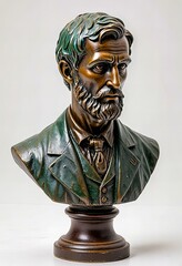 Web developer statue isolated on white background