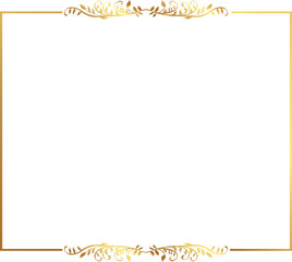 Golden Rectangle Frame with Ornate Floral Decorations 