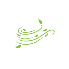green organic wind leaf