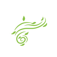 green organic wind leaf