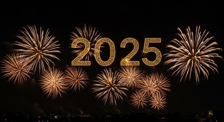 Photo of 2025 New Year Fireworks Display at Night