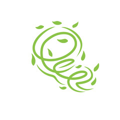 green organic wind leaf