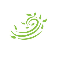 Naklejka premium green organic wind leaf