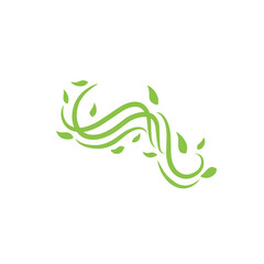 green organic wind leaf